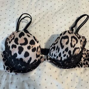 Victoria's Secret Animal Print Bra with Black Lace
